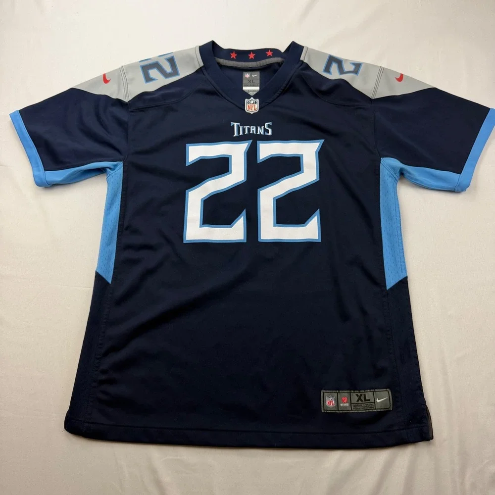 Nike Tennessee Titans Jersey Youth XL Navy Blue Derrick Henry 22 NFL Football
